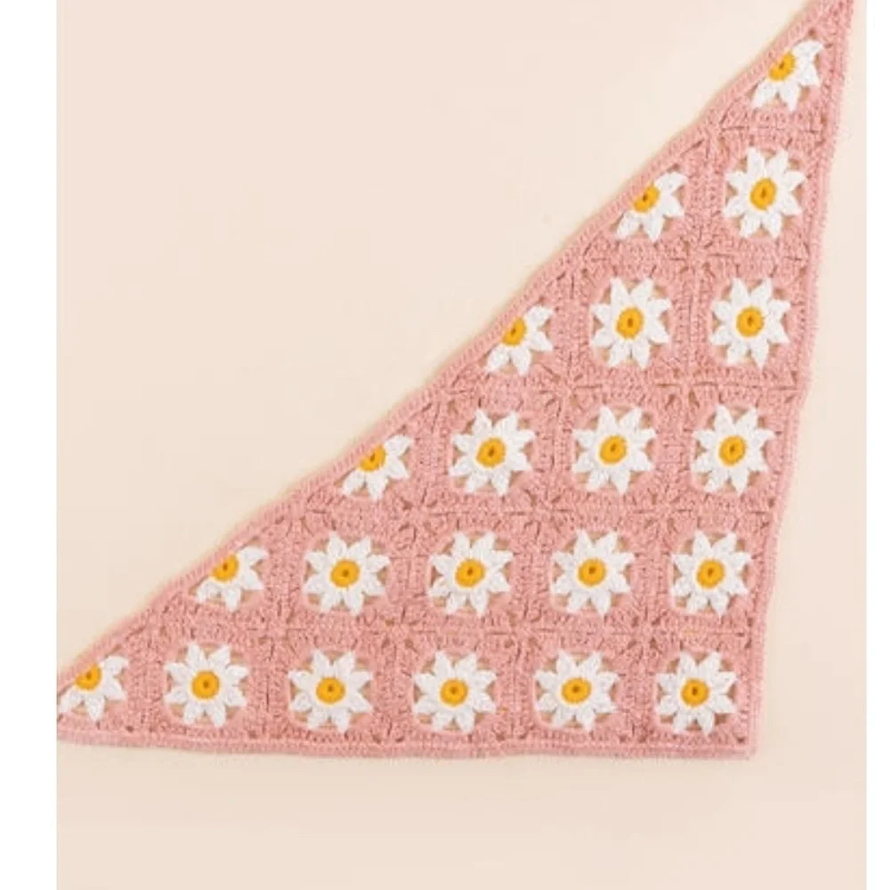 New🌟Anthropologie-Janae Crochet Floral Head Scarf